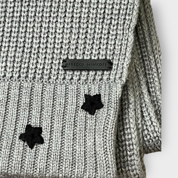 Rebecca Minkoff Gray Embroidered Star Scarf - Picture 3 of 4